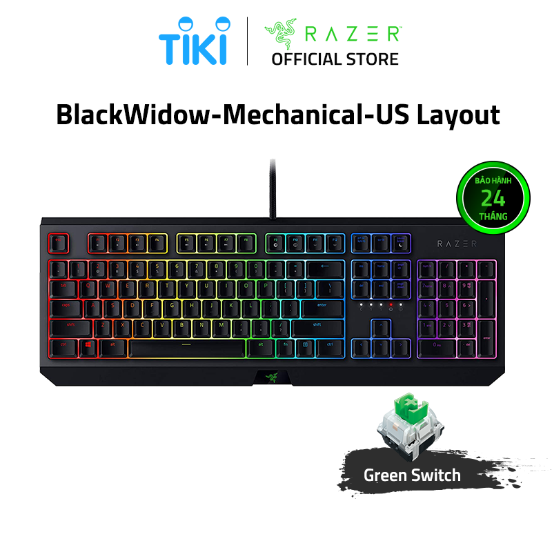 Bàn phím Razer BlackWidow - Mechanical Gaming Keyboard - US Layout FRML (Green Switch) _RZ03-02860100-R3M1 - Hàng chính hãng