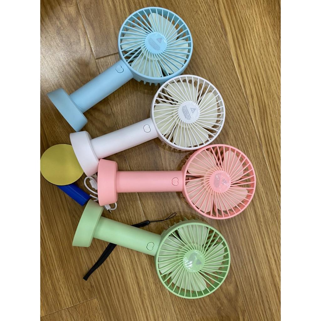 Quạt Cầm Tay Mini, Để Bàn Sạc Tích Điện Siêu Tiện Dụng Cho Mua Hè, Giao Màu Ngẫu Nhiên
