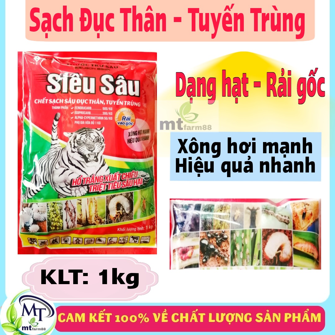 Thuốc rải gốc - trừ tuyến trùng - sâu đục thân - rệp - bọ xít - dạng hạt - xông hơi mạnh - hiệu qủa nhanh - gói 1kg