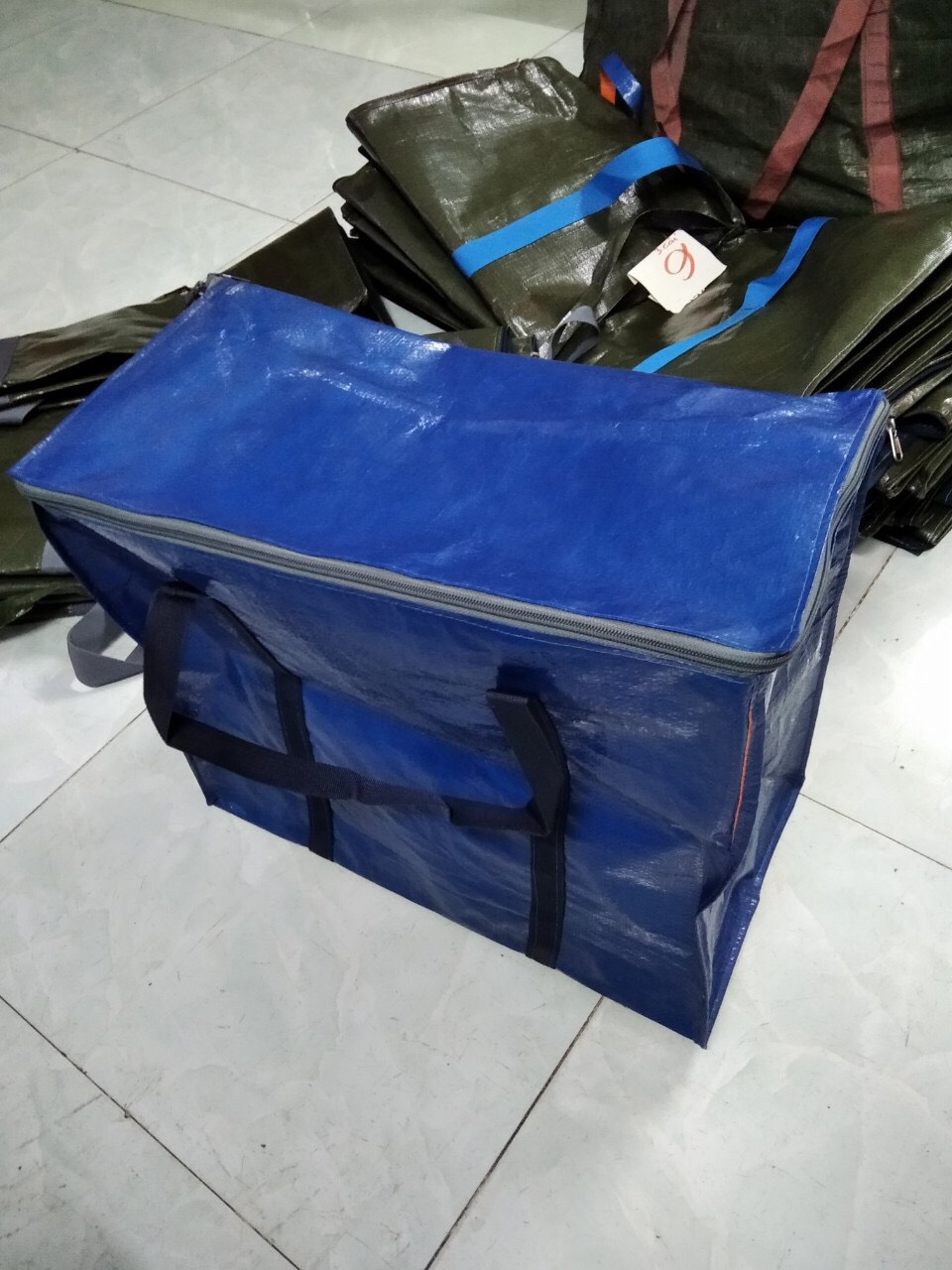 COMBO 5c số 5 Túi bạt xanh cam đựng đồ, túi bạt đi chợ, túi shiper, túi chứa hàng.