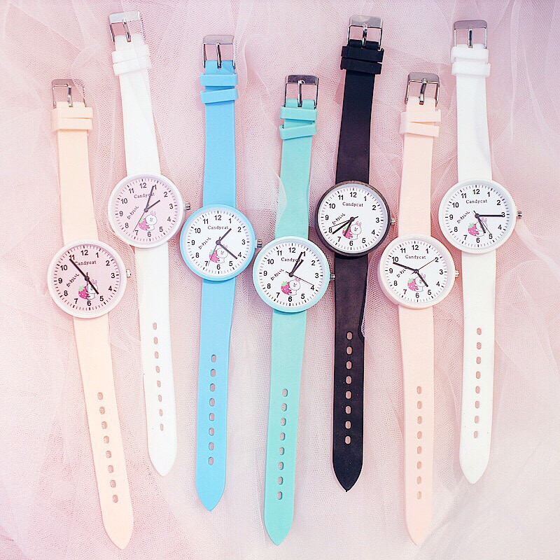 Đồng hồ thời trang nam nữ Candycat Thỏ Cony dây silicon siêu xinh