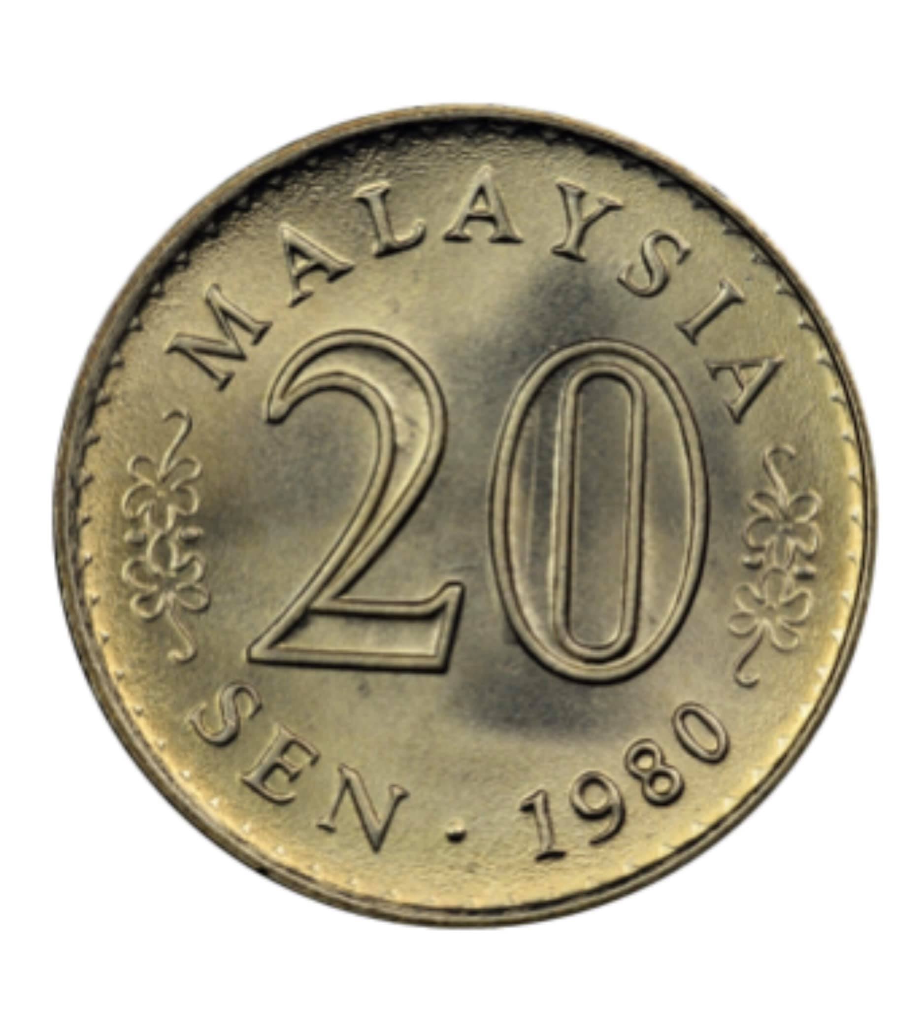 Đồng xu 20 sen Malaysia phiên bản cũ