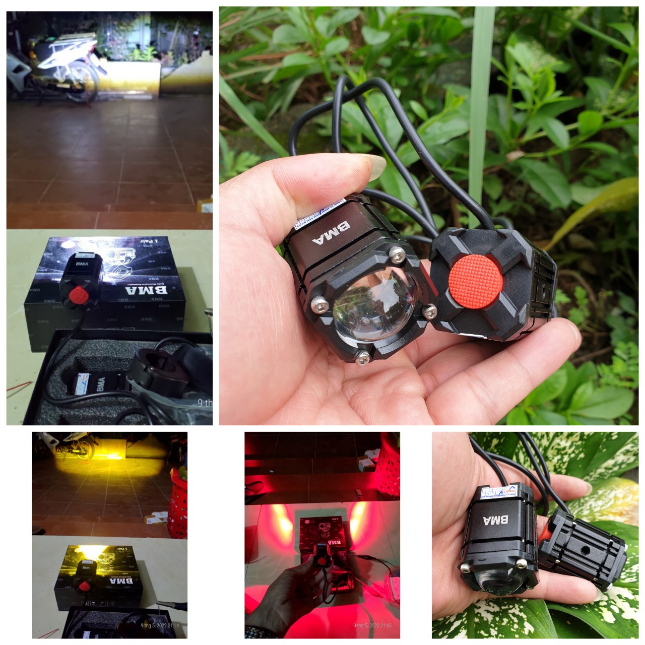 Đèn bi cầu 2 màu cốt pha B.M.A trợ sáng bản đặc biệt 4 chế độ cho khách víp hàng cao câp, đèn led xe máy siêu sáng