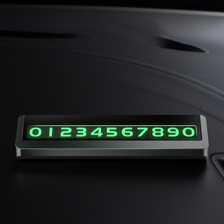 Bảng số điện thoại phản quang gắn taplo ô tô V10 - Chất liệu hợp kim nhôm