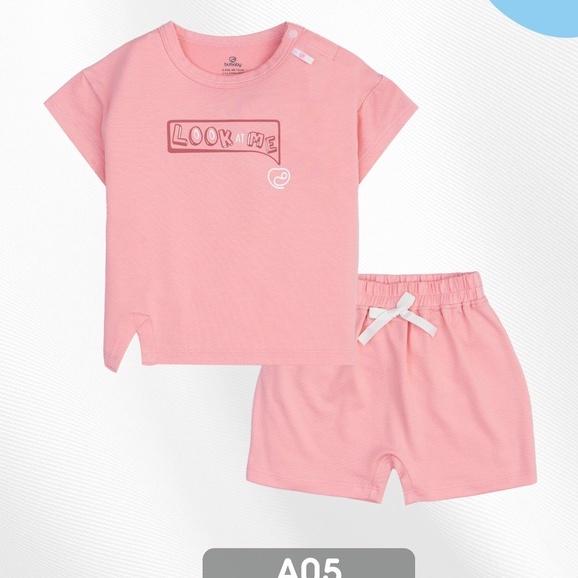 Bộ cộc tay sợi tre cotton Bu baby 6m - 4Y