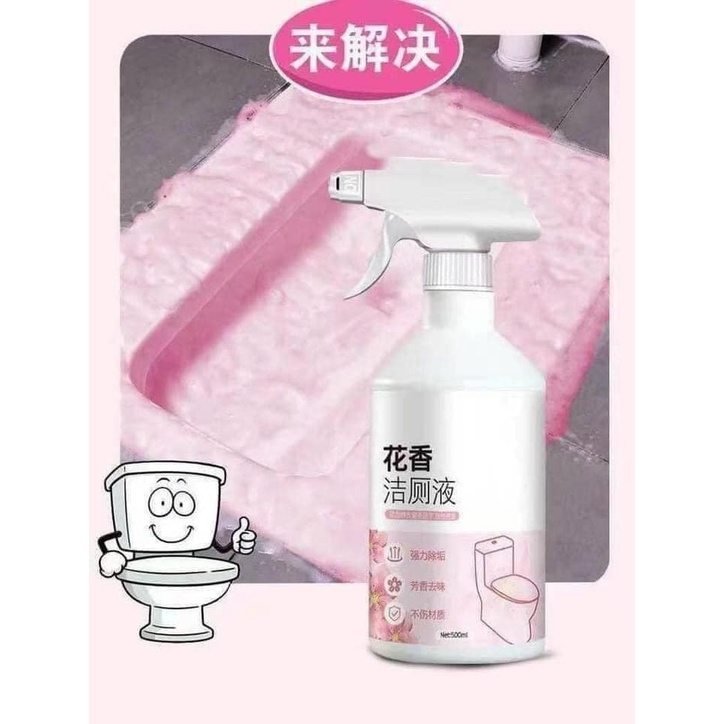 XỊT TẨY RỬA BỒN CẦU, NHÀ VỆ SINH MÙI HOA ANH ĐÀO 500ml