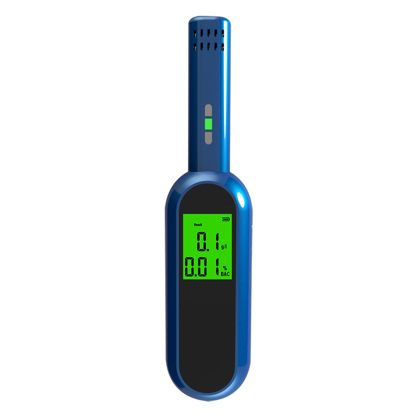 Rechargeable Breath Alcohol Tester LCD Digital Breathalyzer Blowing Alcohol Tester Portable Hand-held Drunk Driving Detection Gauge