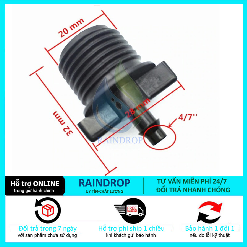 Nối chuyển ren ngoài 21 ra ống 6mm, 8mm