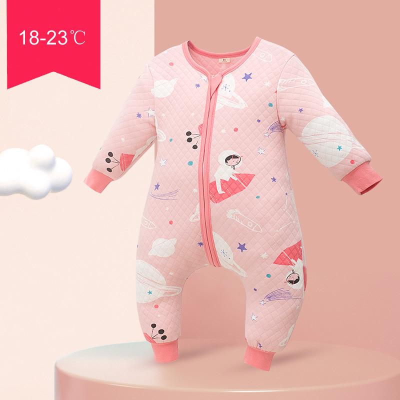 Trẻ Em Dây Kéo Ngủ Tất Trẻ Em Mùa Xuân, Mùa Thu Chia Chân Túi Ngủ Trẻ Sơ Sinh Bé Trai Gái Onesies Bộ Đồ Ngủ Khủng Long Kỳ Lân Đồ Ngủ