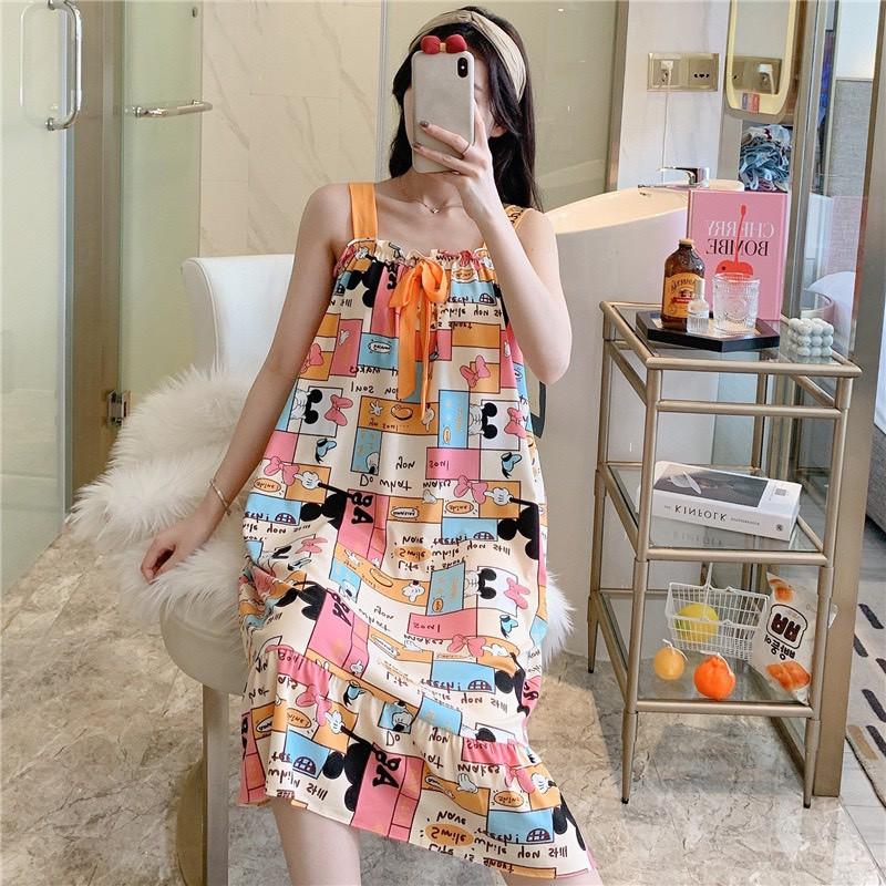 Váy nữ, váy ngủ 2 dây bản to MÙA HÈ cực kì thoải mái V284