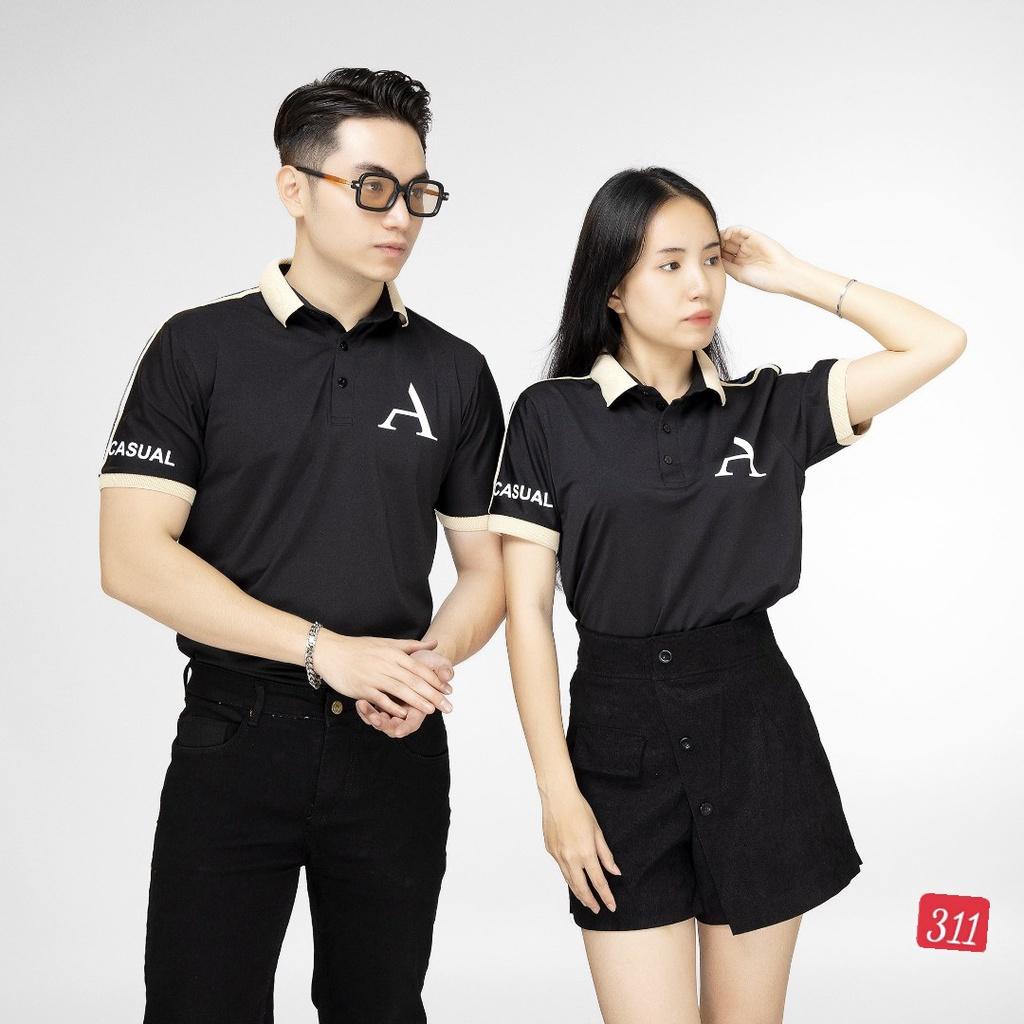 Áo thun polo cặp đôi nam nữ chất thun cotton cá sấu 4 chiều cao cấp - TCSC08