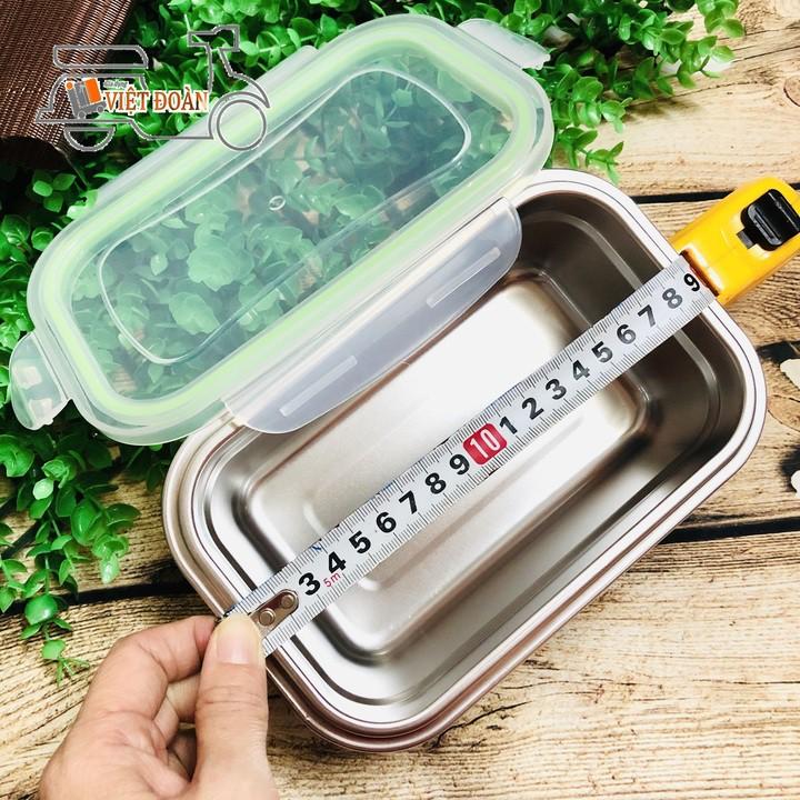 COMBO Bộ 3 Hộp BẢO QUẢN thực phẩm INOX 304 có NẮP. DỤng cụ đựng chứa trữ  ĐA NĂNG trong tủ lạnh