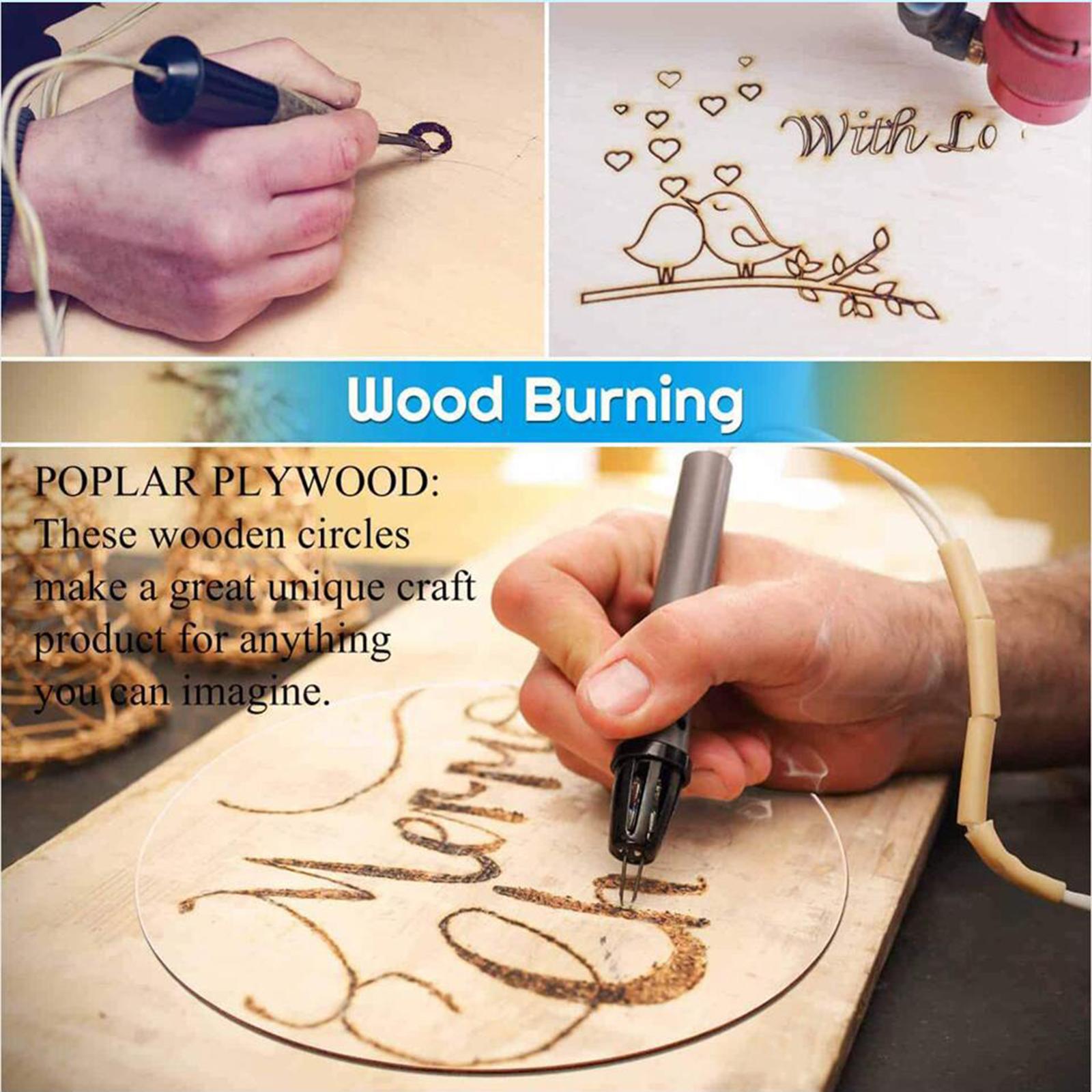 2x5Pcs 12Inch Wood Circles Unfinished Rounds Blank Slices Wooden Cutout Slices