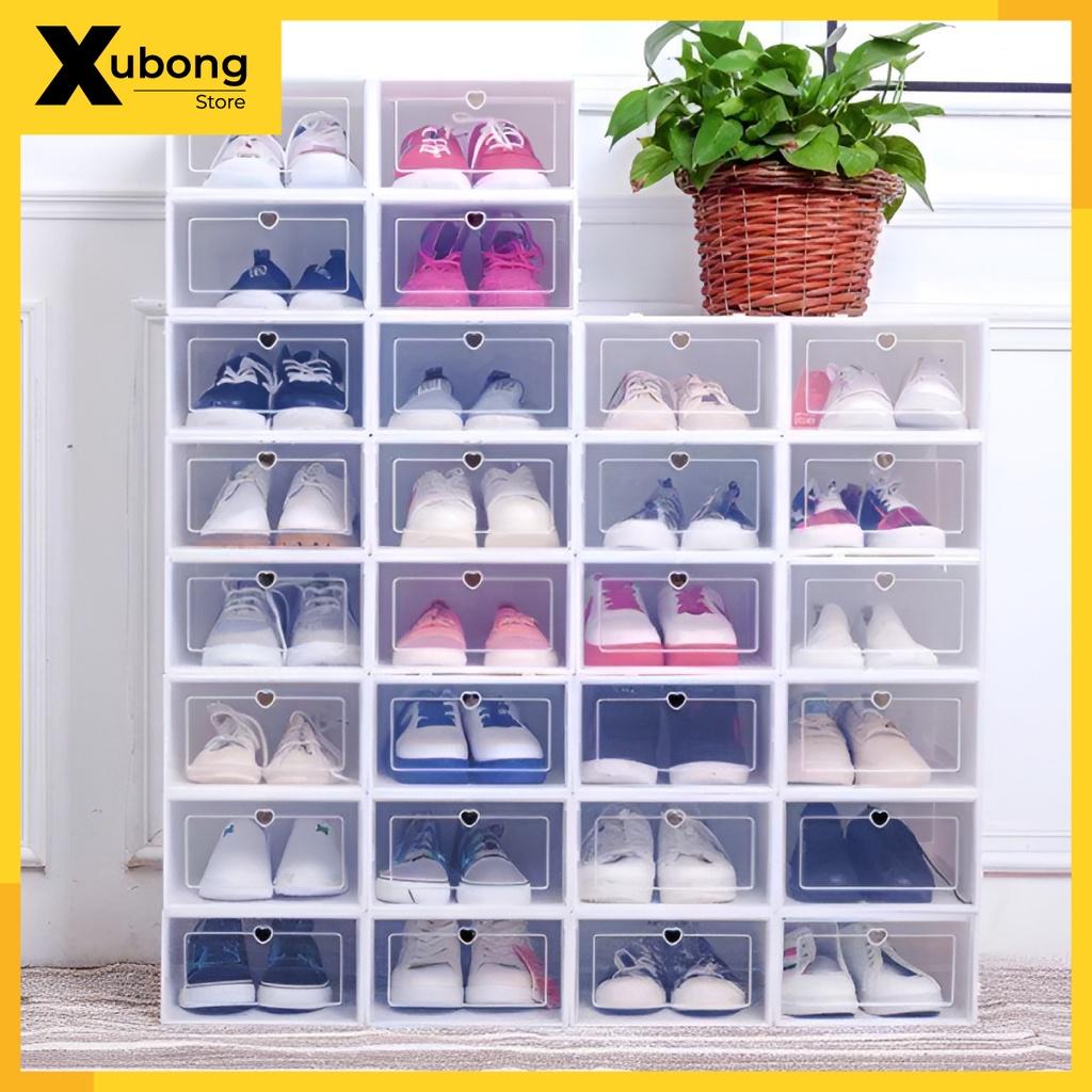 Hộp Để Đựng Giày Dép Nắp Nhựa Cứng Trong Suốt tiện ích