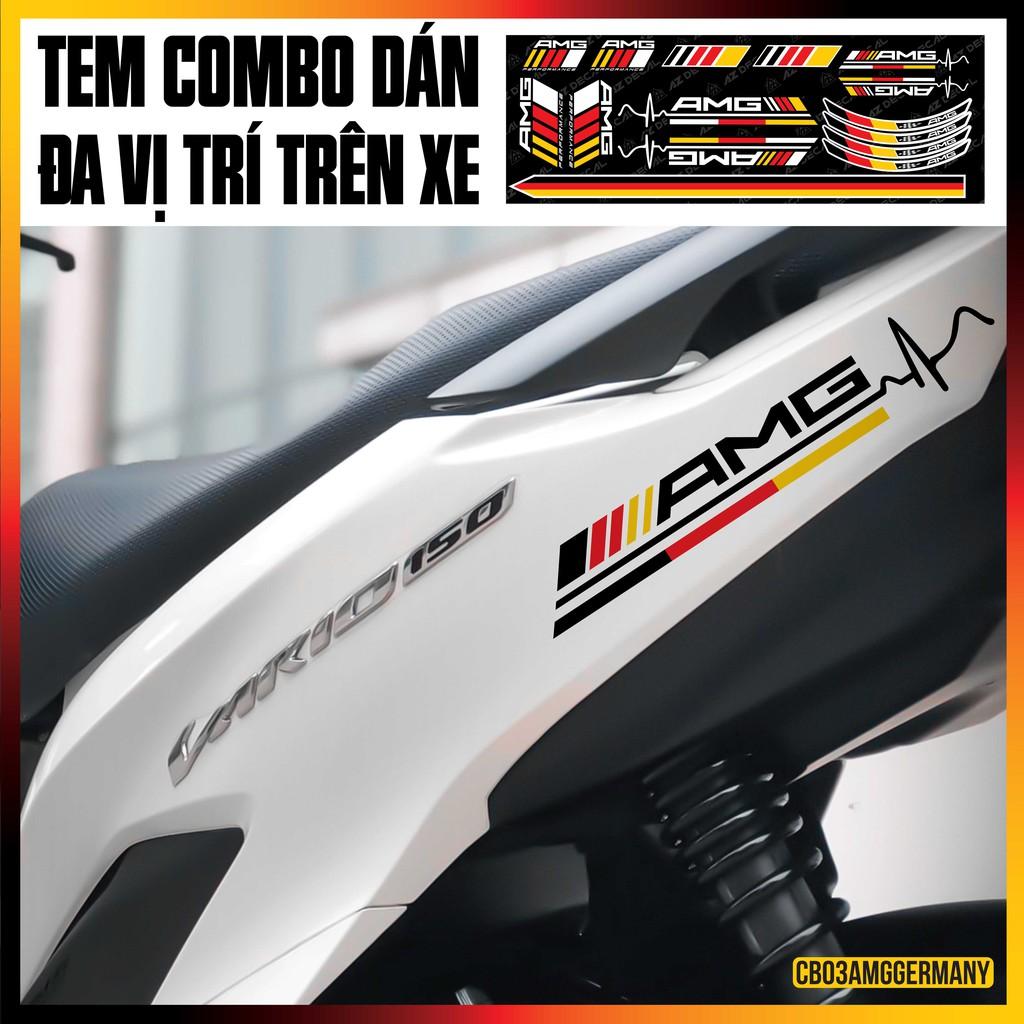 Tem Xe AMG GERMANY Trang Trí Xe Máy, Xe Điện | CB03AMGGERMANY | Decal PVC Dán Đa Vị Trí - In Trong