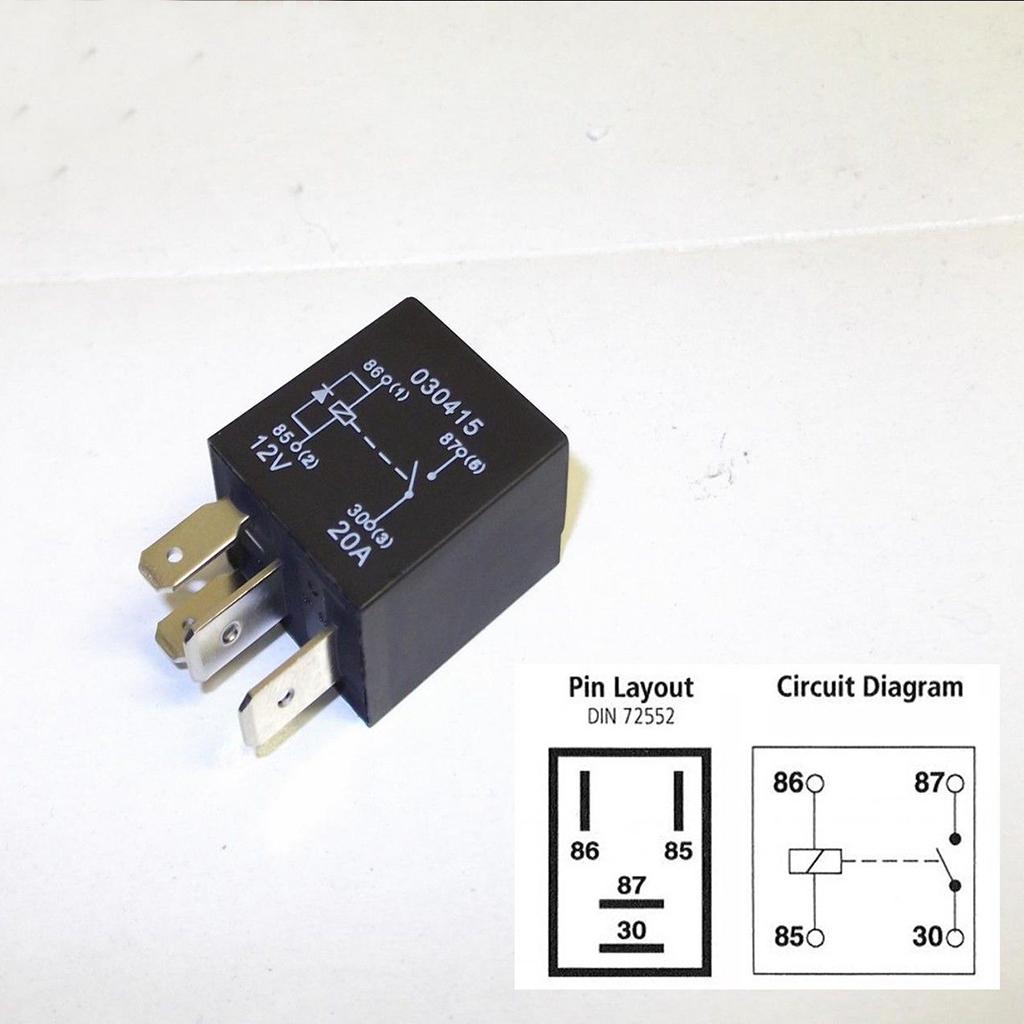 Automotive 12V 4Pin Normally Open 30A Fused Relay with 4 Wire Harness Socket