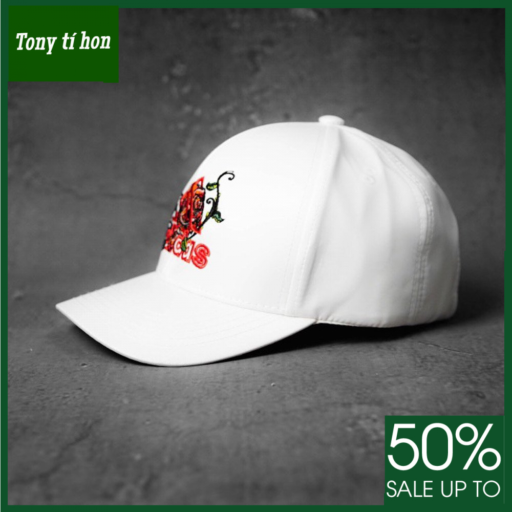 Tony tí hon - Mũ/nón kết lưỡi trai trắng hoa thời trang nam nữ cao cấp