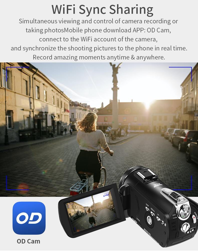 Video Máy quay phim 4K 60fps Ordro AZ30 Tầm nhìn ban đêm Tầm nhìn Kỹ thuật số YouTube Blogger Vlogging Bắn ghi máy ghi âm