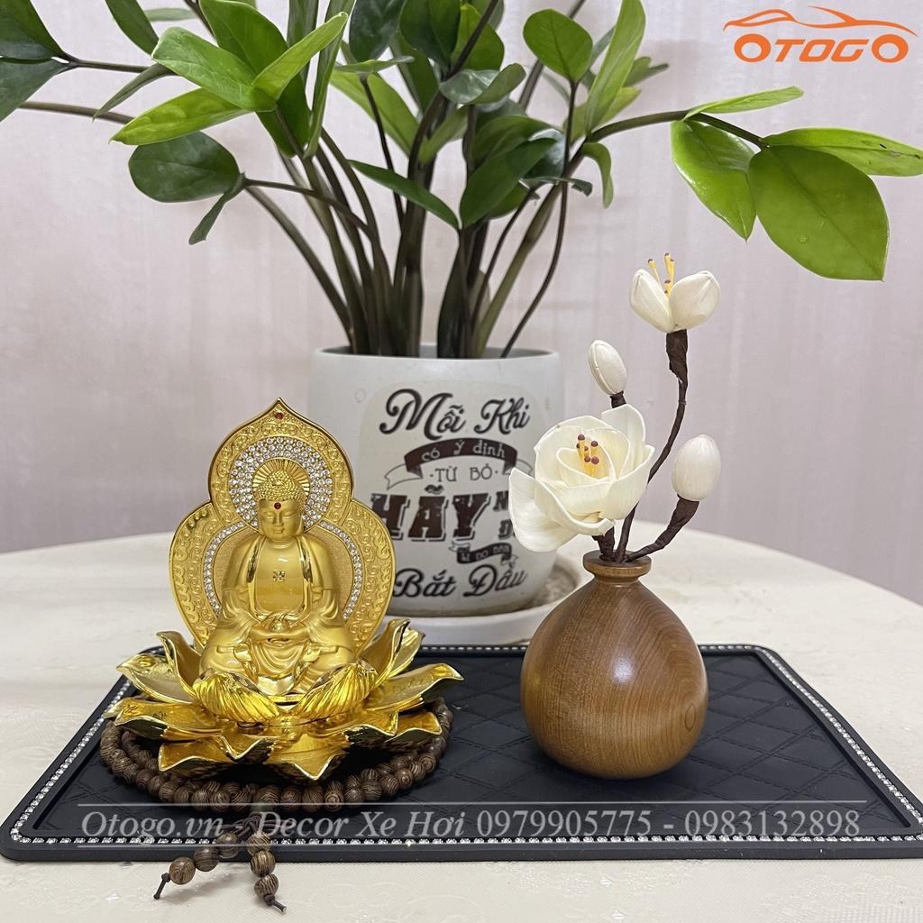 Set Tượng Phật Bà Quan Âm , Adida , Di Lặc Mix Bình Liên Hoa Trang Trí Xe Hơi Cao Cấp , Có Video hình thực tế