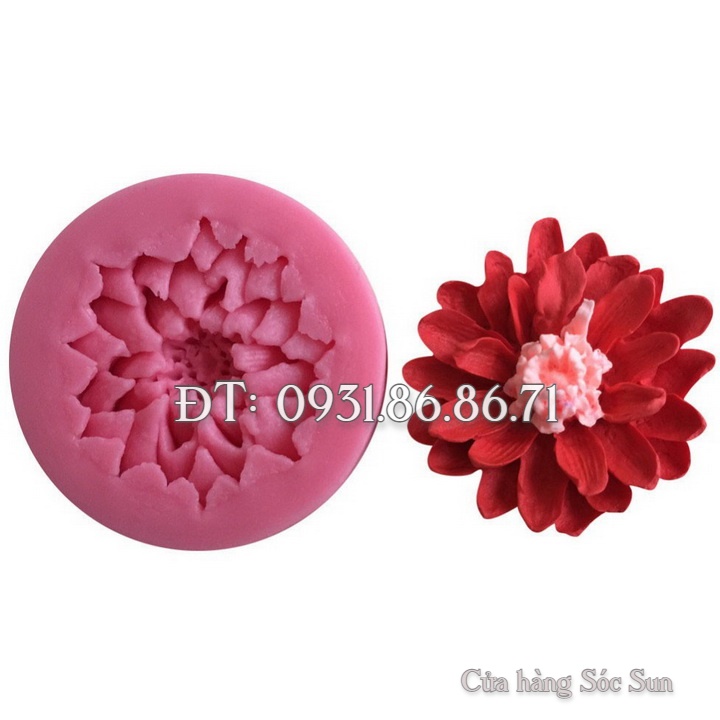 Khuôn silicon hoa cúc cánh dài nhiều tầng - Mã số 1209