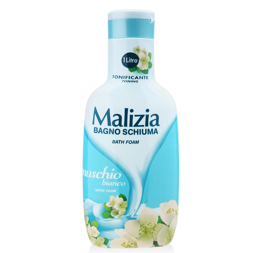 Sữa tắm xạ hương trắng Malizia Bath Foam White Musk 1000ml + Móc khóa