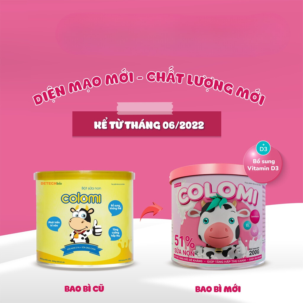 Sữa non COLOMI dành cho trẻ em mẫu mới màu hồng (200g)