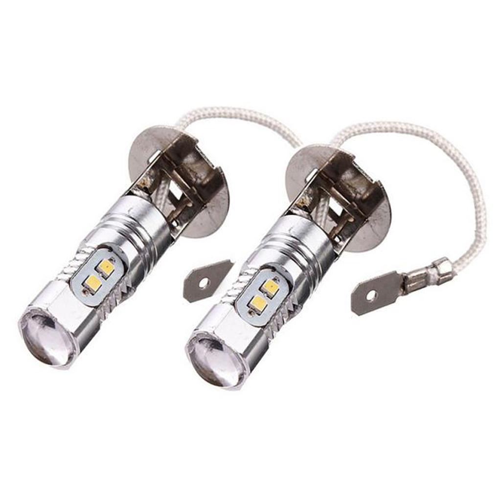 2 CHIẾC H3 2323 10SMD 12 V-24 V 6500 K ĐÈN LED Xe Hơi Ô Tô Tín Hiệu Ngược Đèn Bóng Trắng