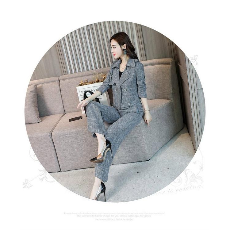 Set Bộ Vest Quần Ống Rộng Áo Form Ngắn Cổ Cách Điệu