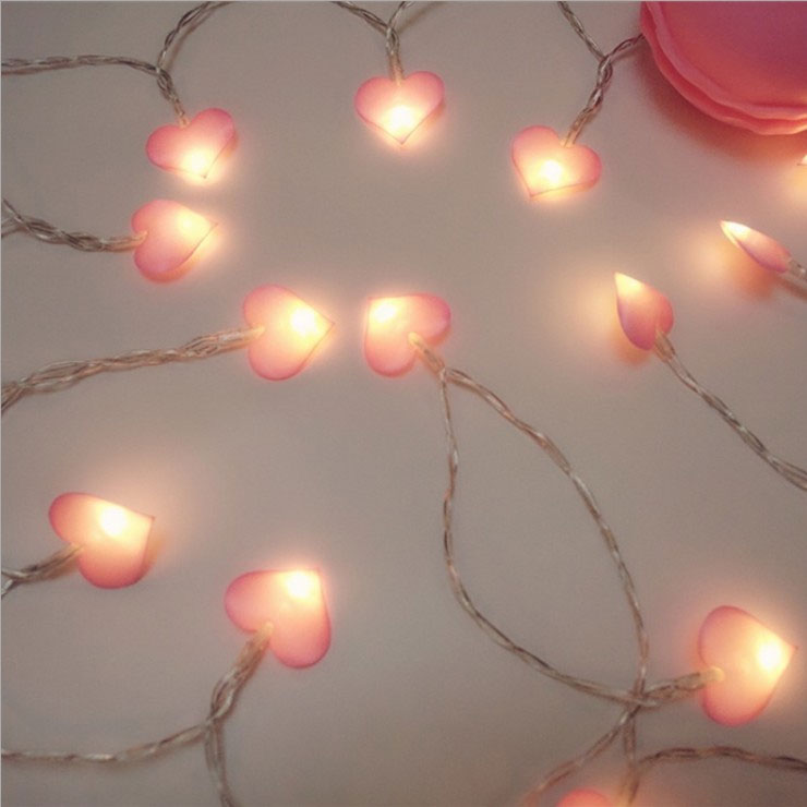Đèn led dây trang trí trái tim vải tình yêu lãng mạn