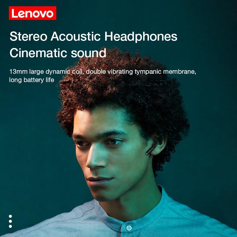 Tai nghe bluetooth 5.0 không dây LENOVO ht38 âm thanh nổi giảm ồn không thấm nước với micro thời lượng pin siêu dài-Hàng chính hãng