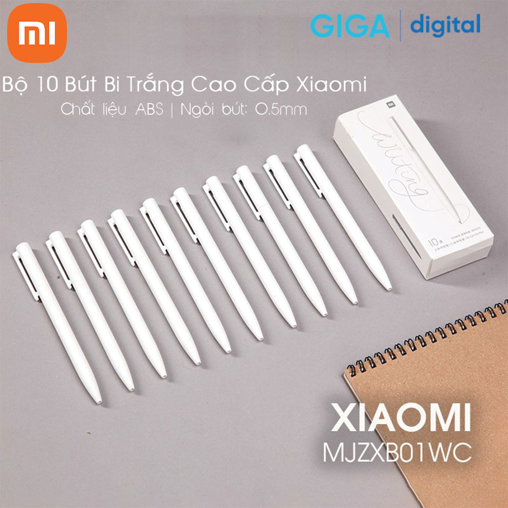 Bút bi Xiaomi Trắng (Mực Đen) 0.5mm MJZXB01WC cao cấp - Hàng Chính Hãng