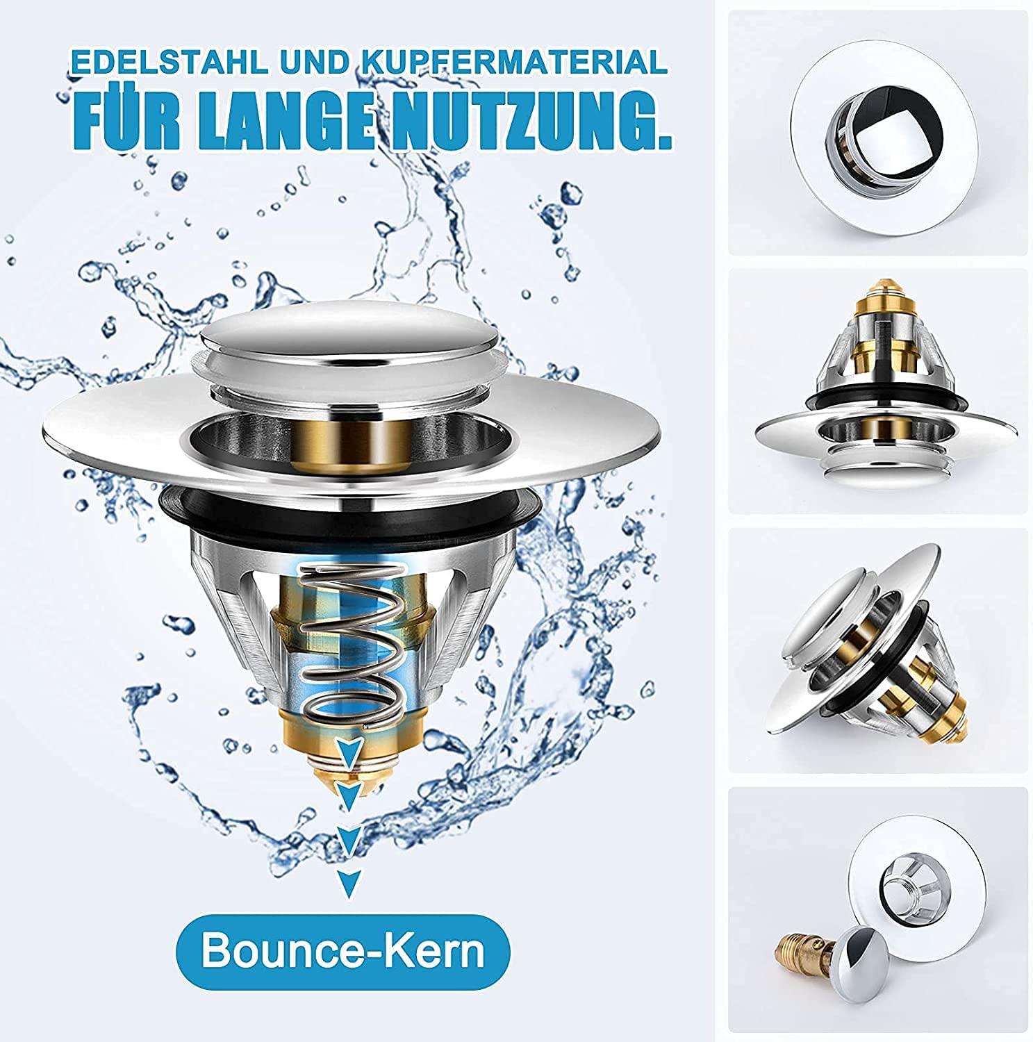 Nút xả bồn rửa Pop-Up - Bộ lọc thoát nước chống tắc đa năng, Nút chặn bồn rửa, Van và van xả bồn tắm  Nút chặn bồn tắm cho bồn rửa nhà bếp