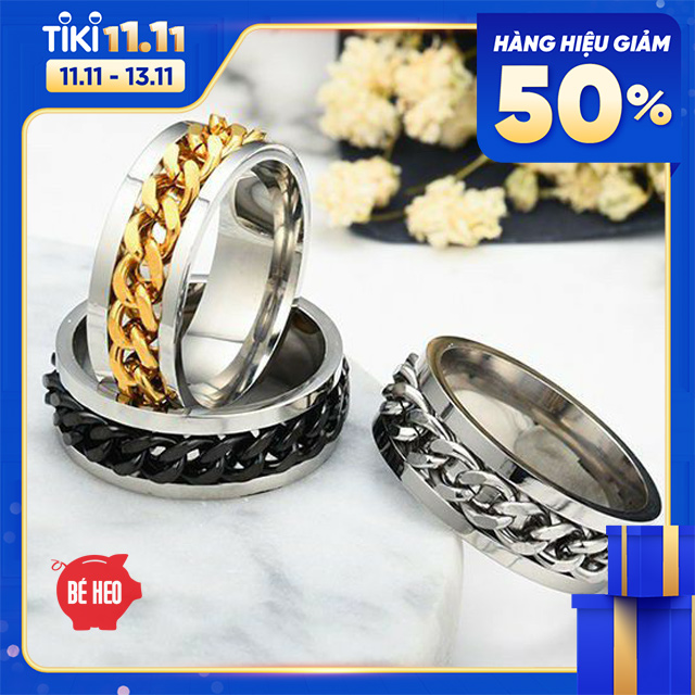 Nhẫn nam titanium vòng xoay BHN77