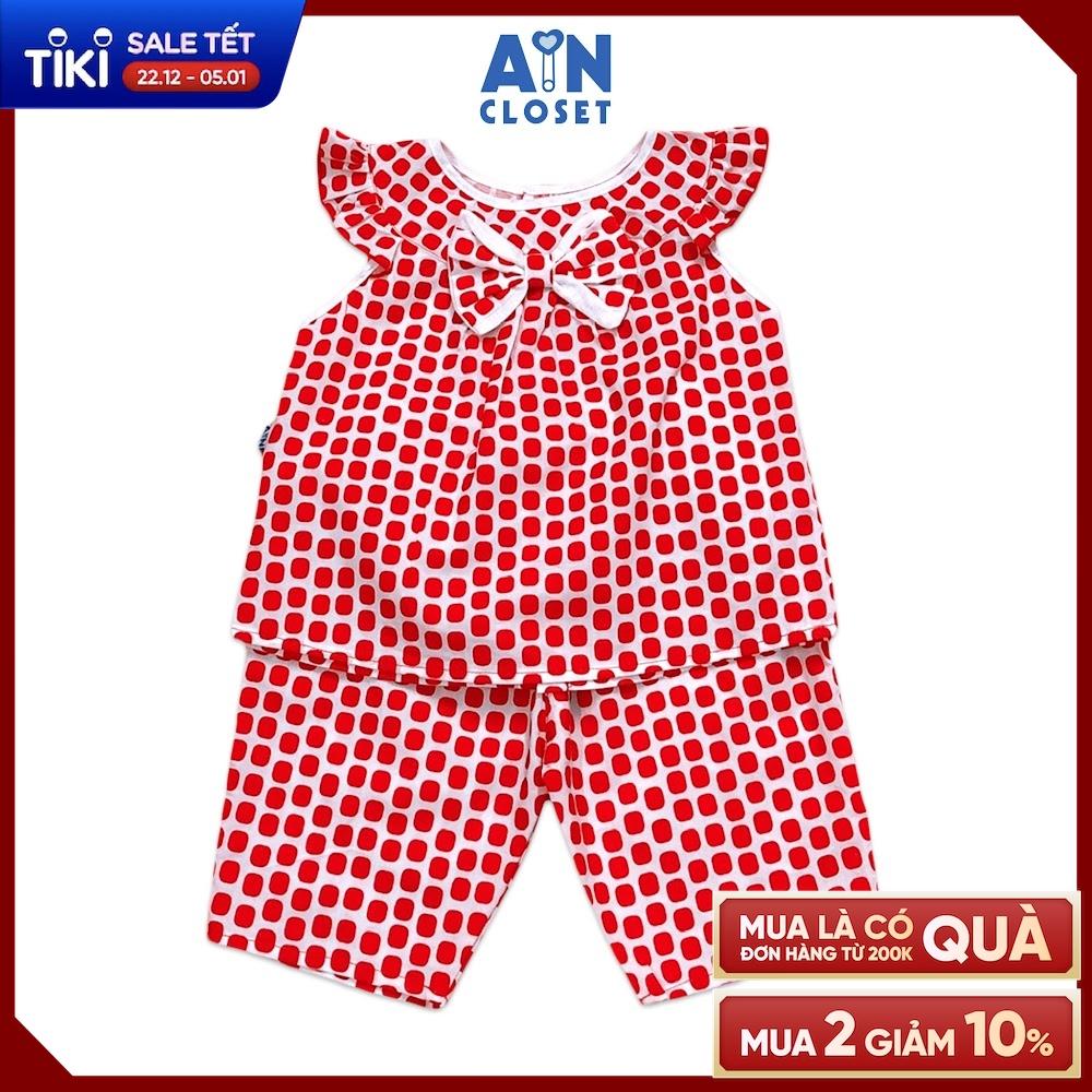 Bộ quần dài áo tay ngắn họa tiết Bi đỏ cotton - AICDBGTI6K2H - AIN Closet