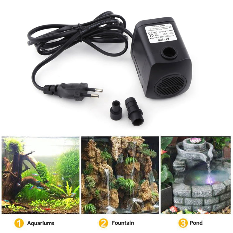 Máy bơm chìm hồ cá hòn non bộ thác nước 220V 15W 800L AT-380