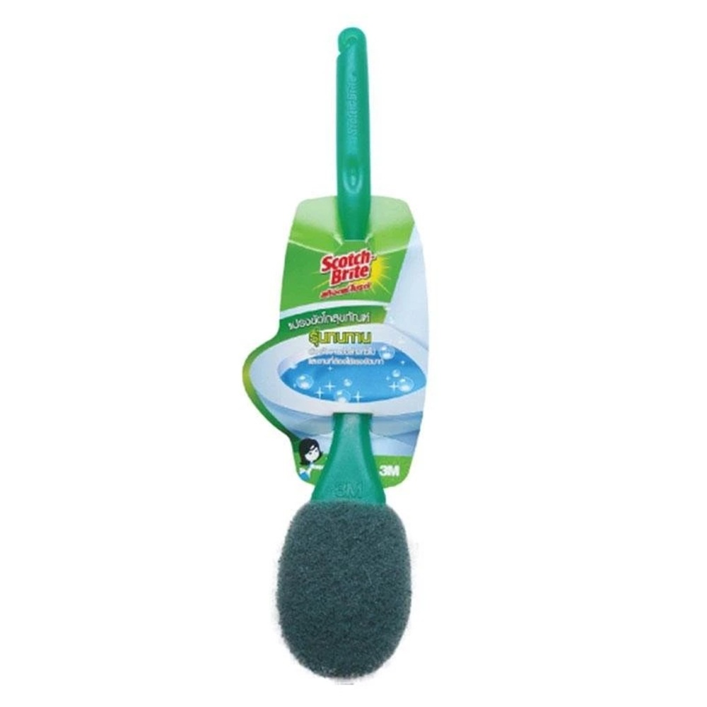 Cọ toilet sợi cước nylon siêu sạch tiện dụng Scotch-Brite 3M SB-TLSS - Tặng 2 mút rửa chén, làm sạch nhanh, sợi cước bền bỉ, tay cầm chắc chắn