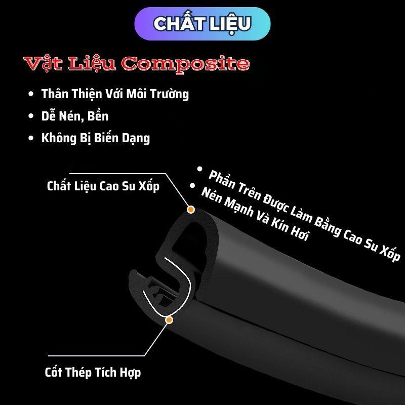 Bộ 2 Gioăng Cột B Ô Tô – Nẹp Mép Cửa Chống Ồn, Giảm Rung Hiệu Quả