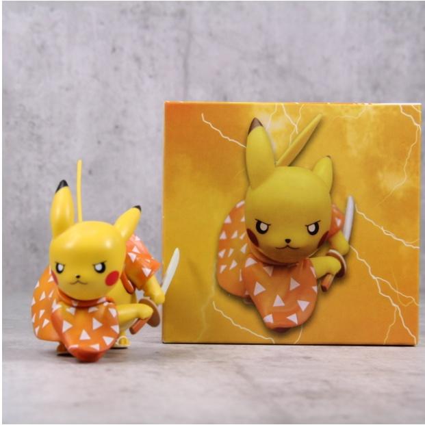 Mô Hình Pikachu Cosplay Nhân Vật Agatsuma Zenitsu Siêu Ngầu, Cute, Full Box, Quà Tặng Cho Bé