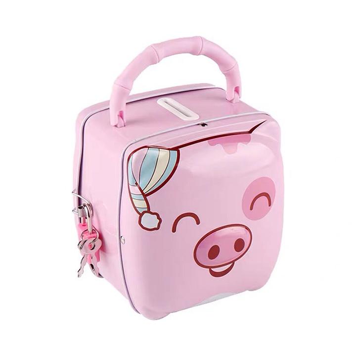 Ống heo sắt tiết kiệm mini có khoá.