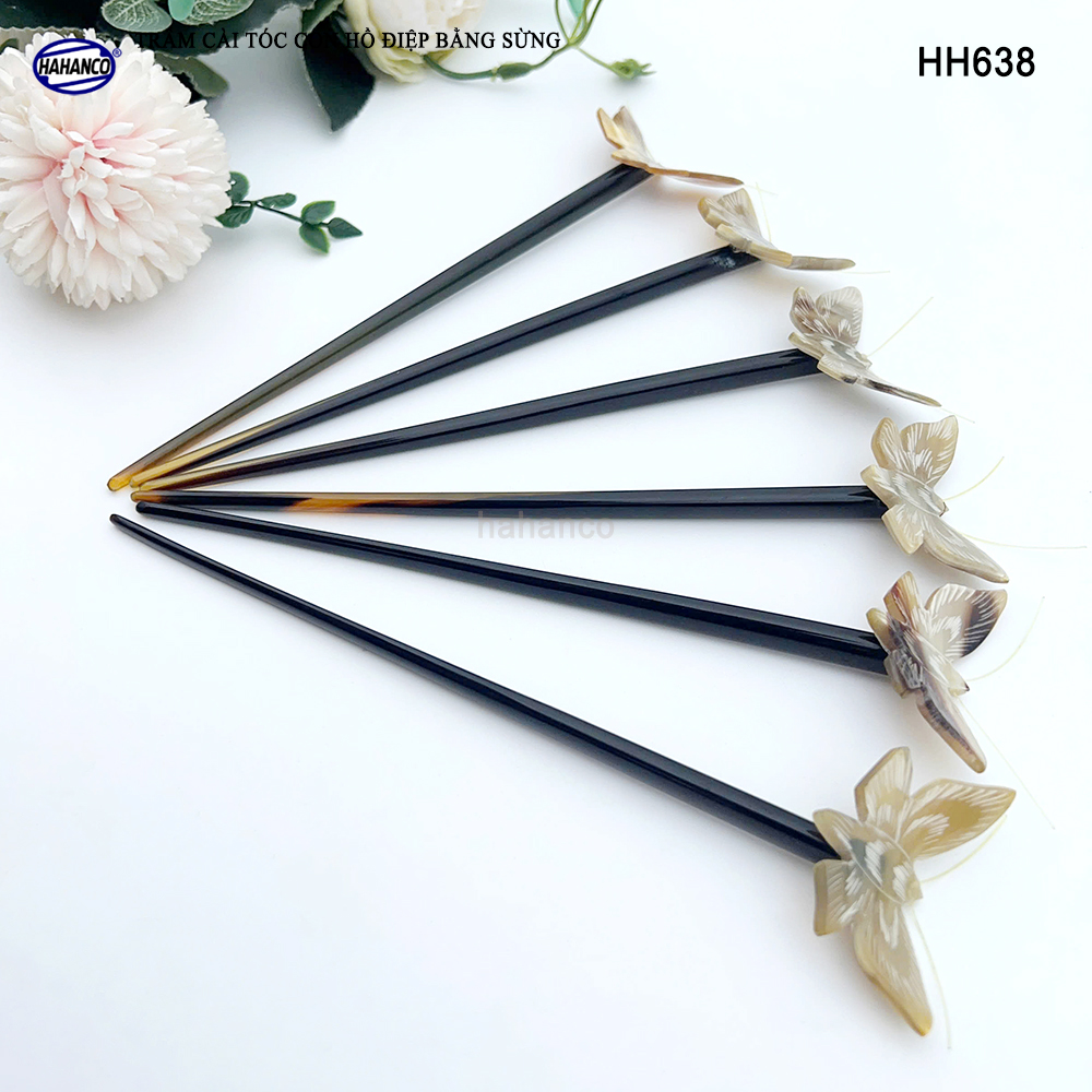 Trâm Cài Tóc Hồ Điệp Bằng Sừng HAHANCO Phụ Kiện Cài Tóc Cho Phái Nữ - HH638