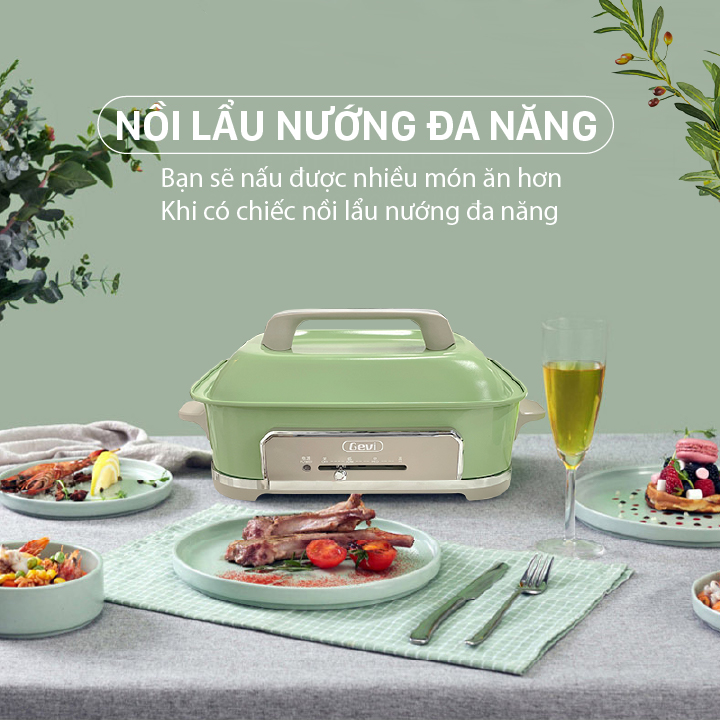 Nồi Lẩu Điện Đa Năng GEVI (3L) - Hàng Chính Hãng