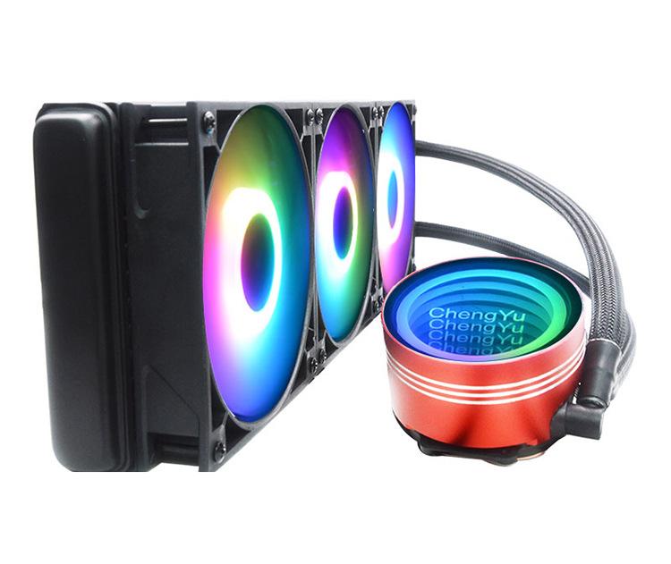 Phong cách mới nhất Chengyu 360 Phiên bản độc quyền làm mát nhanh Quạt RGB làm mát ba hàng máy tính tất cả trong một Bộ tản nhiệt nước làm mát CPU
