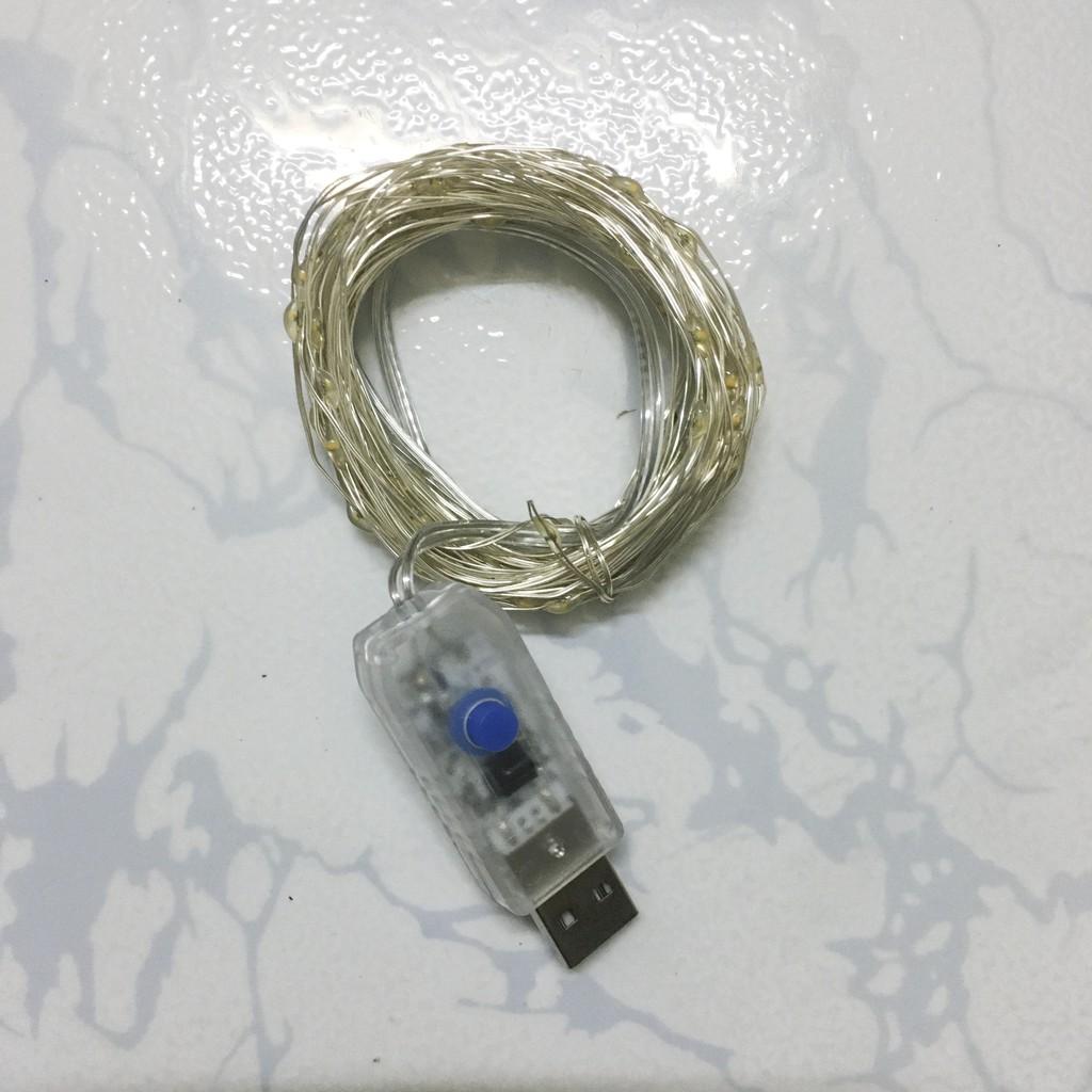 Đèn trang trí Đom Đóm 10m 100 bóng fairy light chạy pin giá rẻ