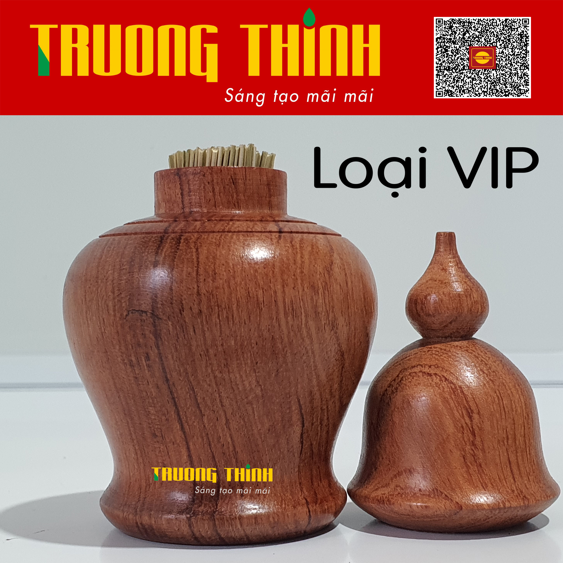 Lọ Đựng Tăm Bằng Gỗ Hương Cao Cấp Trường Thịnh Tiện Dụng Bền Đẹp Sang Trọng Tiết Kiệm – Hình Chuông Liền Khối.