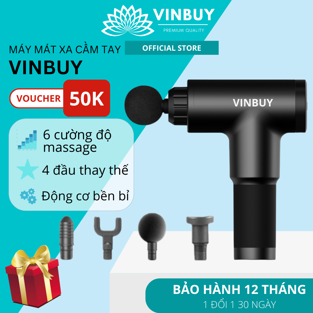 Máy Massage Cầm Tay VinBuy - 6 Cấp Độ, Hỗ Trợ Mát Xa Chuyên Sâu, Giảm Đau Cơ, Cứng Khớp