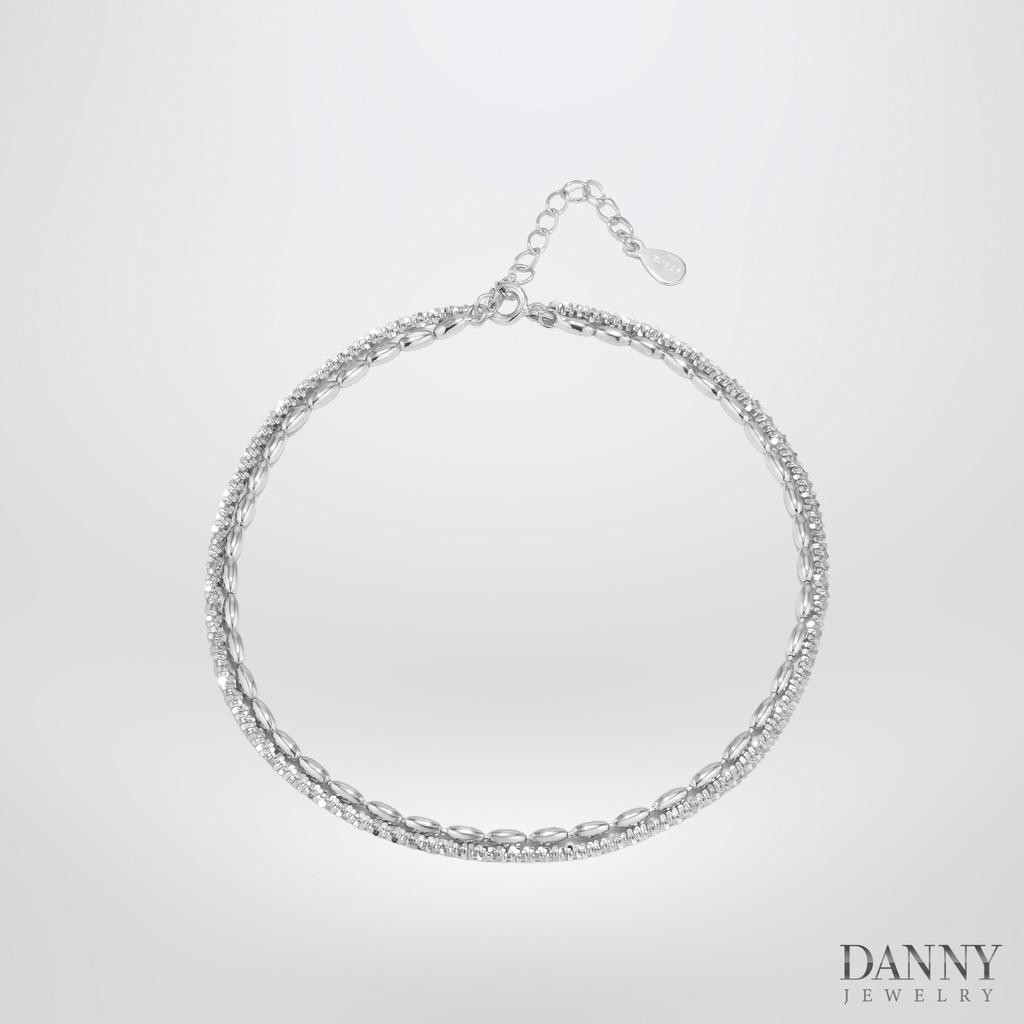 Lắc Chân Danny Jewelry Bạc 925 Xi Rhodium Hoạ tiết lấp lánh LACY171
