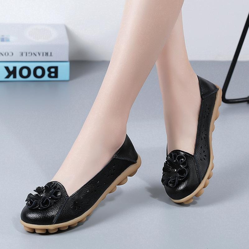 2020 Fashion women outdoor soft leather flat shoes
