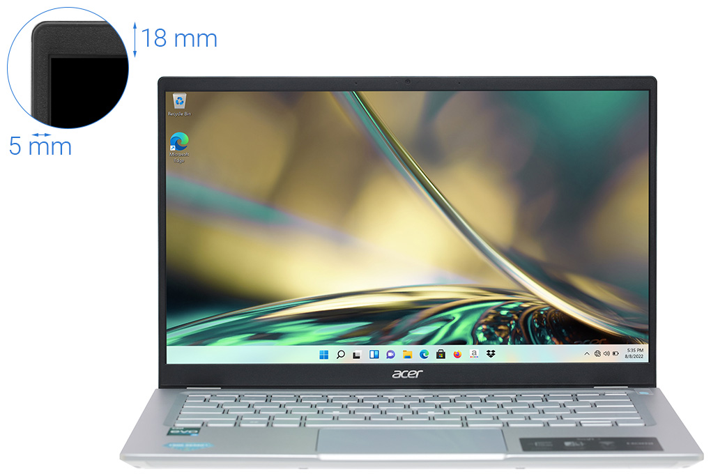 Laptop Acer Swift 3 SF314 512 56QN i5 1240P/16GB/512GB/14&quot;Q/Win11/(NX.K0FSV.002)/Bạc - Hàng chính hãng