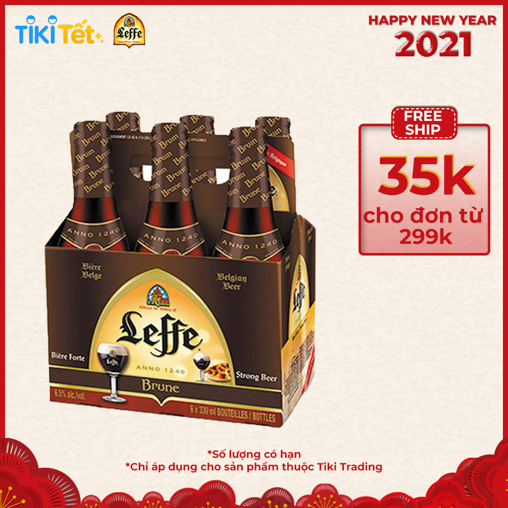 Bia Leffe Brune Nâu 330ml 6 chai