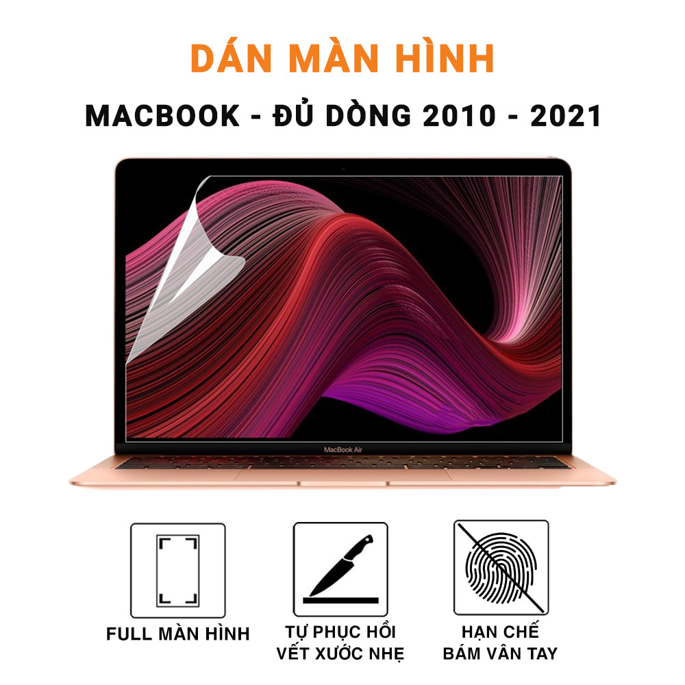 Miếng dán màn hình Macbook Screen Guard HD đủ dòng chống trầy xước, bụi bẩn cho màn hình